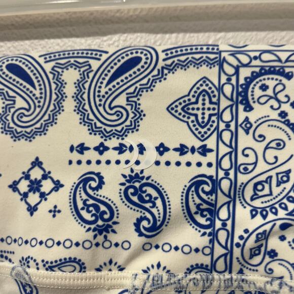 Z Supply Active Bandana 7/8 Leggings Size S Blue Off White Print Yoga Athleisure - Picture 5 of 9